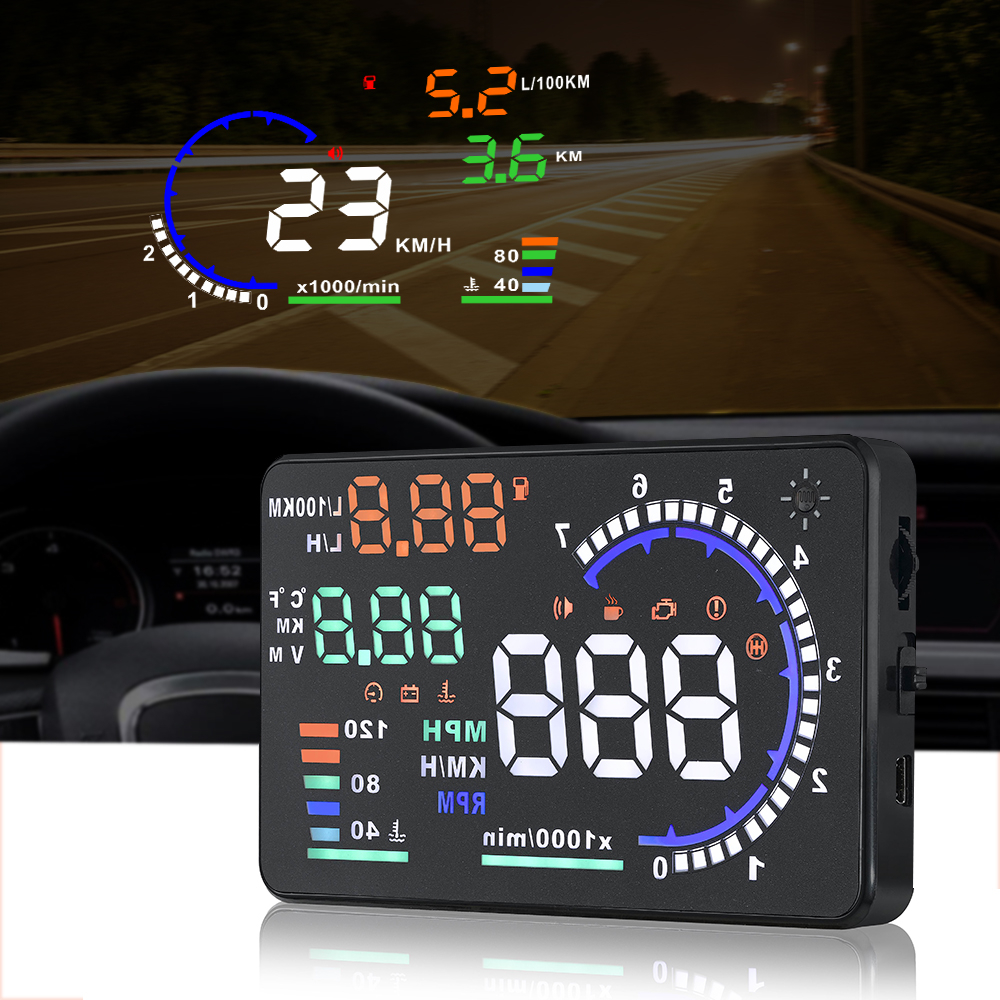 AD 5.5'' OBD2 HUD Car Head Up  - Anemometer Wind Speed incelemesi ve fiyatı