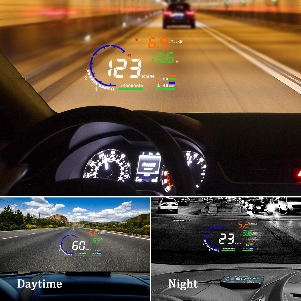 AD 5.5'' OBD2 HUD Car Head Up  - Anemometer Wind Speed incelemesi ve fiyatı