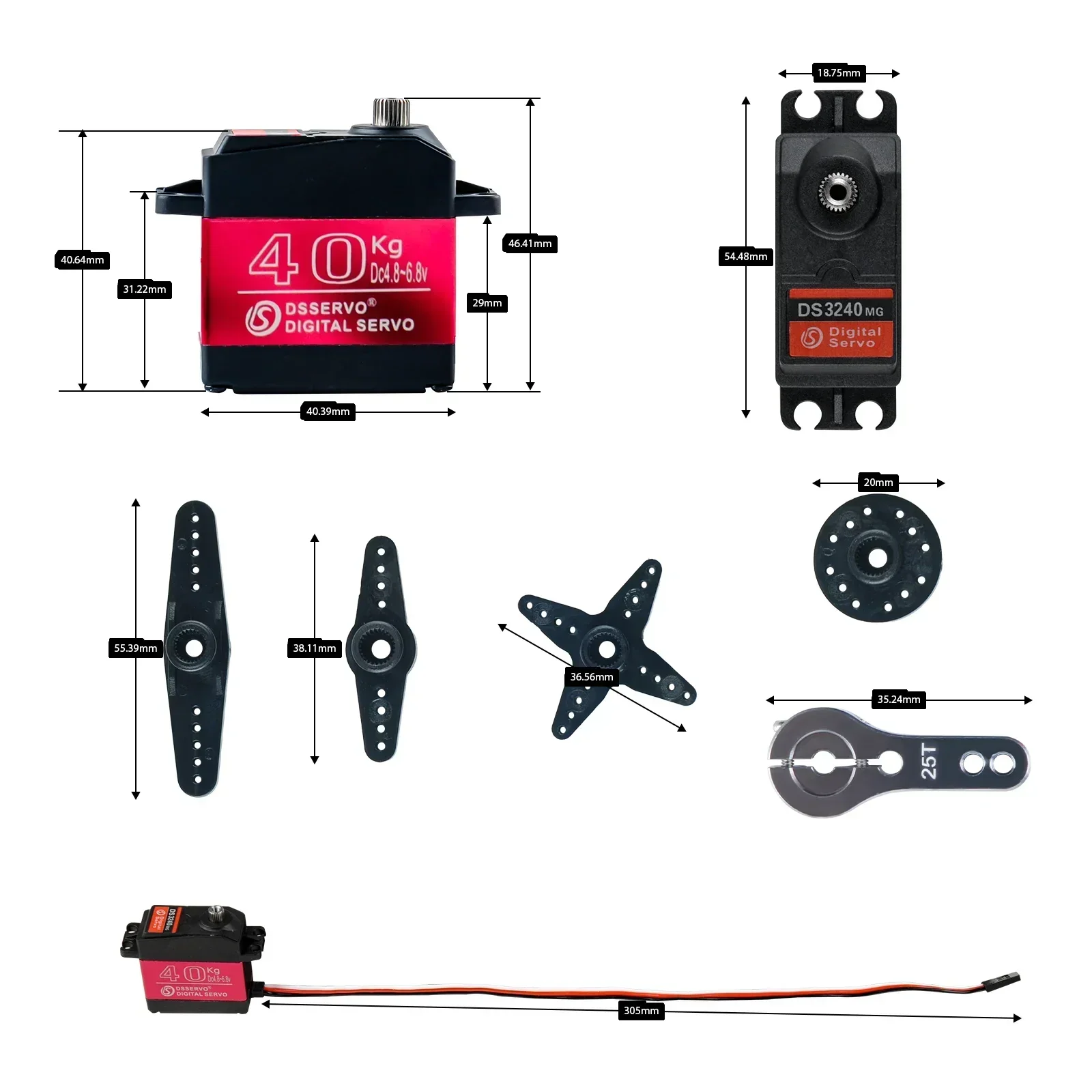 Digital Servo 40KG 180/270 Deg - Robot Arm Motor incelemesi ve fiyatı