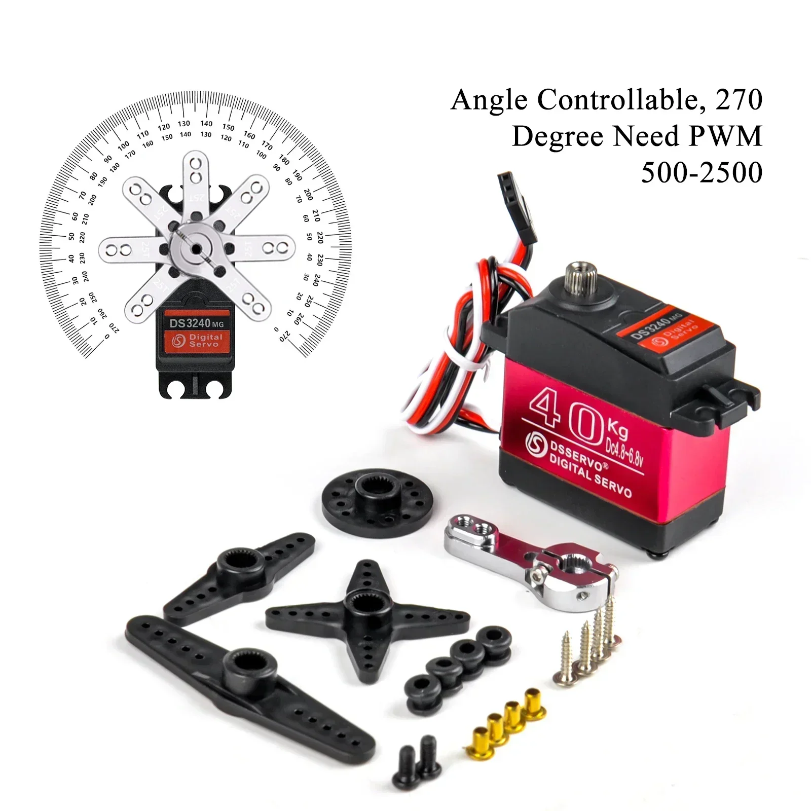 Digital Servo 40KG 180/270 Deg - Robot Arm Motor incelemesi ve fiyatı