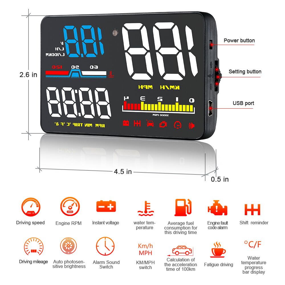D5000 Digital OBD2 Car Windshi - Anemometer Wind Speed incelemesi ve fiyatı