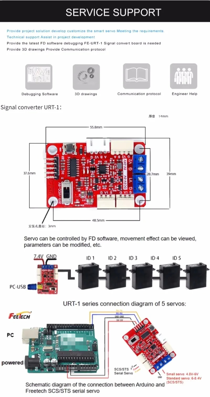 Feetech SM-2930-C001 30kg 24V  - Robot Arm Motor incelemesi ve fiyatı