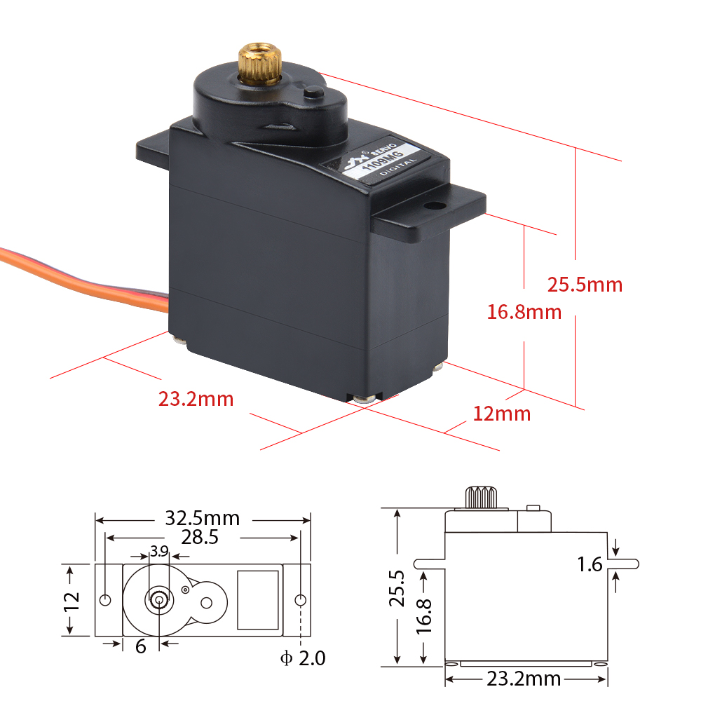 1/2/4 PCS JX Servo PDI-1109MG  - Robot Arm Motor incelemesi ve fiyatı